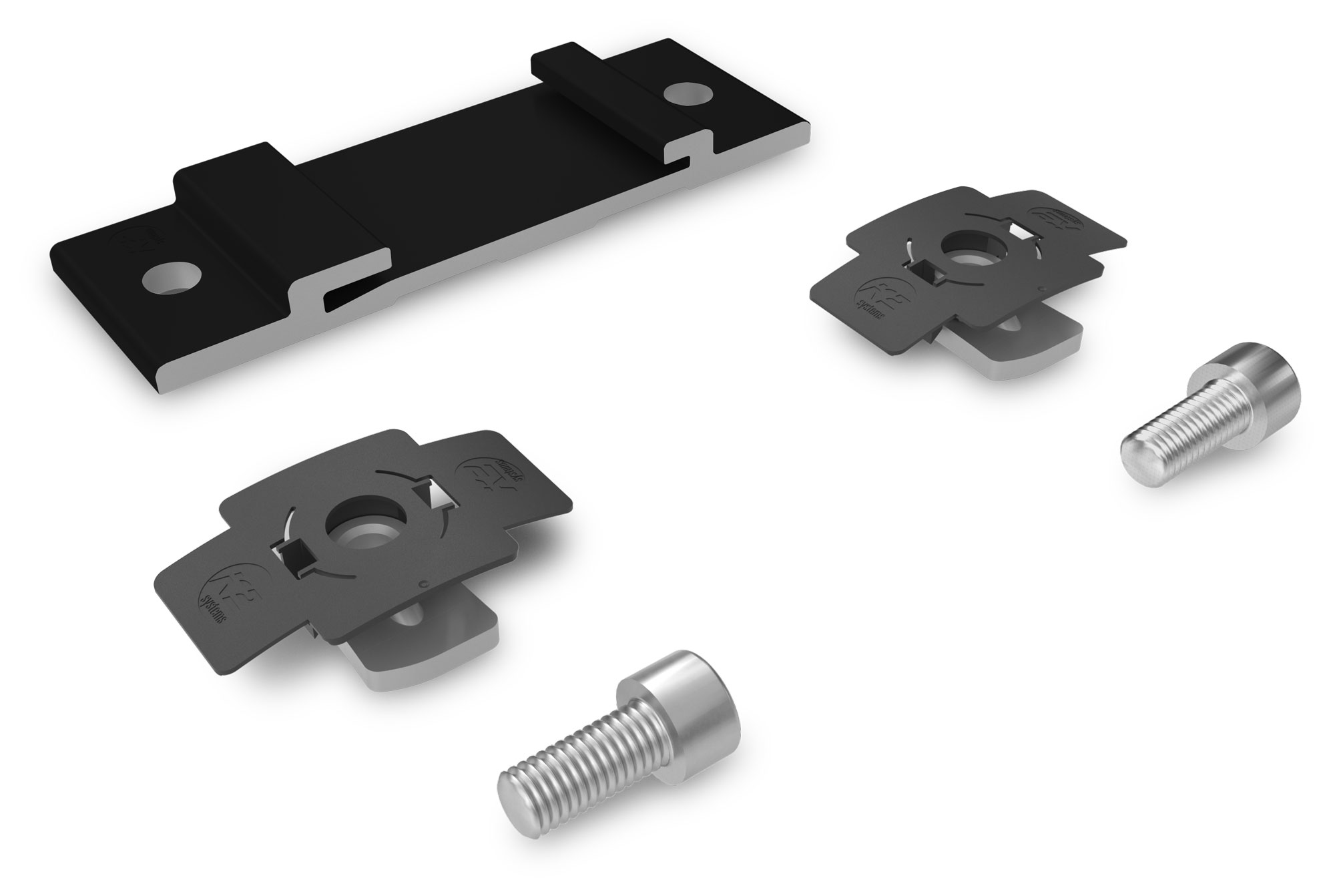 InsertionRail 2.0 CrossConnector, Kreuzverbinder schwarz eloxiert